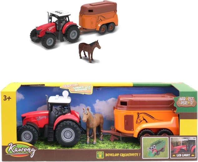 Tracteur électrique avec remorque pour chevaux, 15 cm