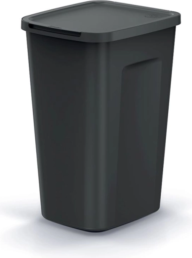 Poubelle Compacta Q Flap Plus 50 l avec couvercle stay open – plastique recyclé, noir