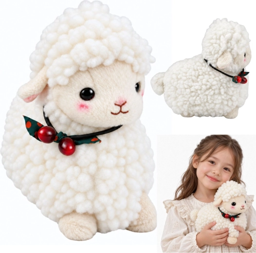 Mouton en peluche blanc à câliner, 20 cm