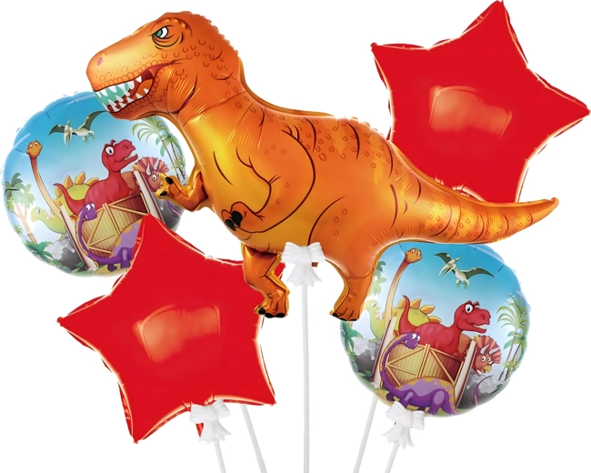 Ensemble de ballons d’anniversaire dinosaure, 5 pcs