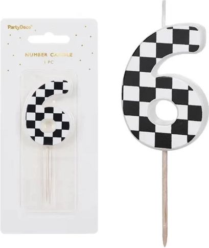 Bougie d’anniversaire pour gâteau chiffre 6 mix – 1 pièce