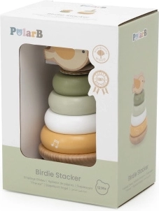 Pyramide éducative en bois avec petit oiseau VIGA PolarB