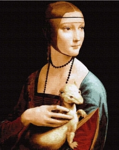 Peinture diamant Dame à l’hermine 30 × 40 cm NORIMPEX