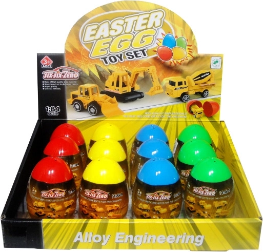 Camion de chantier dans un œuf en plastique – jouet de collection