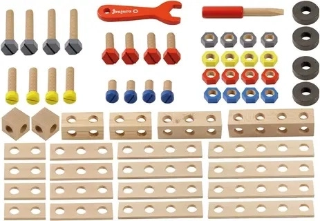 Jeujura – kit de construction en bois pour petits bricoleurs (60 pièces)