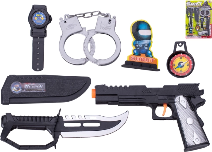Set SWAT avec pistolet, couteau et accessoires pour enfants