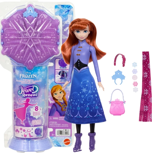 Poupée Mattel Disney La Reine des Neiges Jewel Reveal Anna en patins avec accessoires