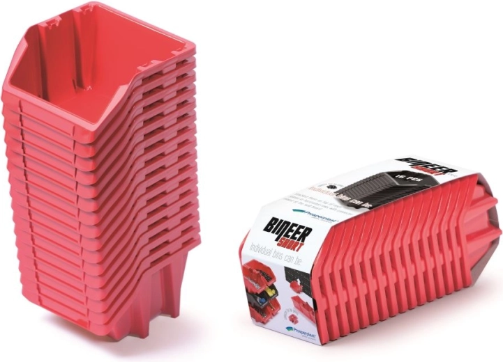 Ensemble de boîtes de rangement 16 pcs BINEER Short 234 × 77 × 92 mm – rouge