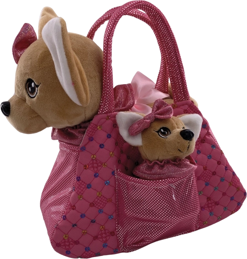 Sac en peluche avec chihuahua et chiot