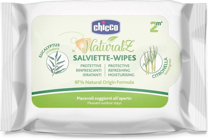 Chicco lingettes protectrices rafraîchissantes anti-moustiques pour enfants dès 2 mois, 20 pcs