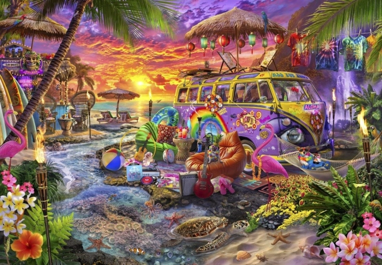 Puzzle Bluebird Plage hippie 1000 pièces