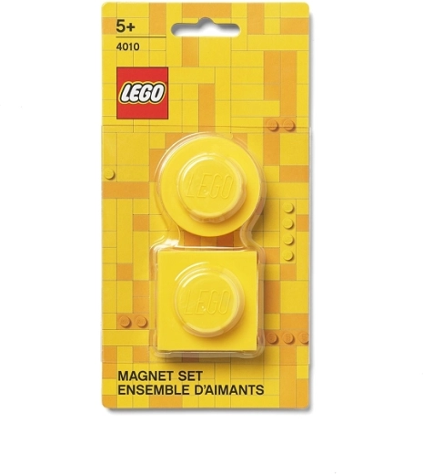 Magnets en forme de briques LEGO, lot de 2 pièces – jaune