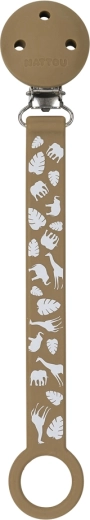 Nattou clip sucette en silicone avec motif moka