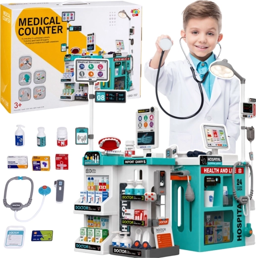 Set de docteur pour enfants avec table médicale – 77 pièces avec lumières et sons