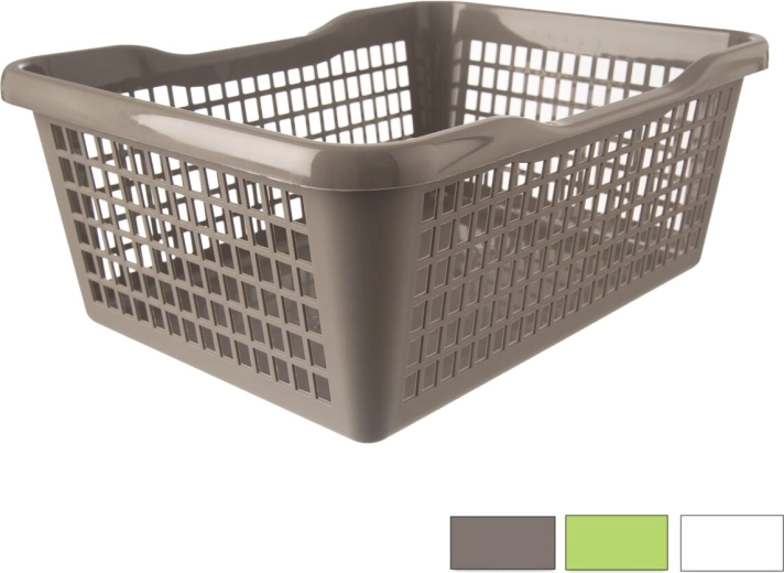 Panier de rangement en plastique 42 × 32 × 17 cm (assortiment de couleurs)