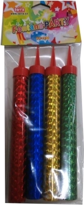 Fontaines de fête colorées 12 cm – 40 s, lot de 4 pièces