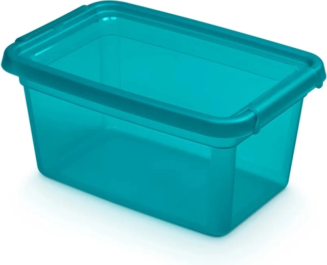 Boîte de rangement Basestore avec couvercle et clips Ocean 4,5 l