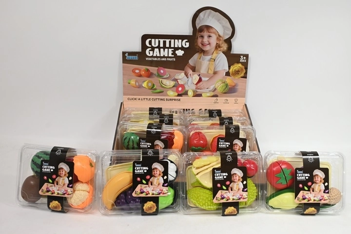 Ensemble de fruits et légumes à découper avec planche et couteau – 1 pièce