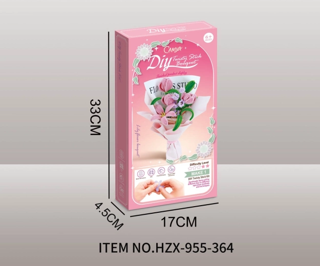 Kit de fleurs douces – fabrique un bouquet de tulipes roses