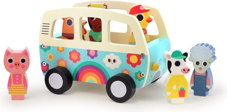 Vilac voiture en bois avec sons d’animaux de la ferme – Ingela P. Arrhenius