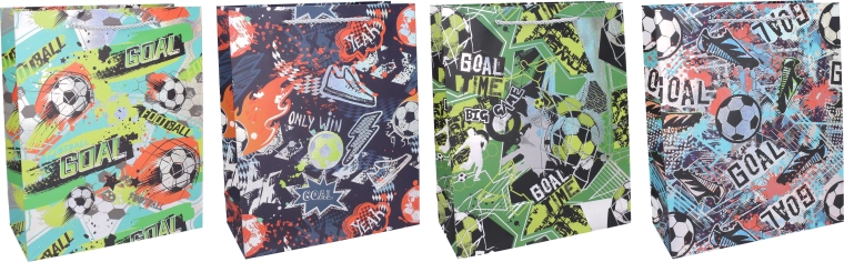 Sac-cadeau S 18 × 23 × 8 cm – enfant, motifs de football