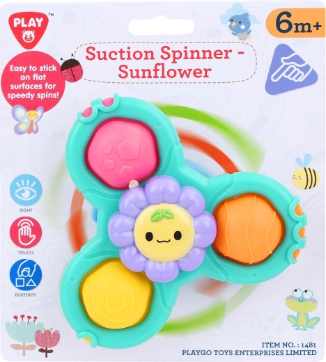 Playgo spinner à ventouse tournesol