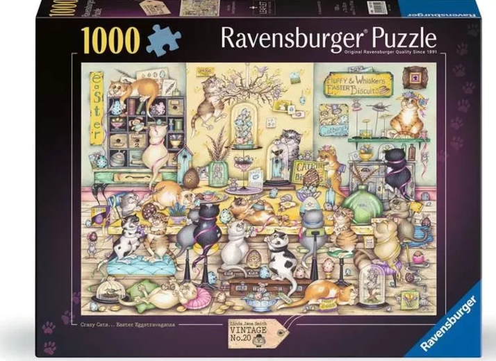 Puzzle Ravensburger Vintage Crazy Cats n° 20 : Spectacle de Pâques, 1000 pièces