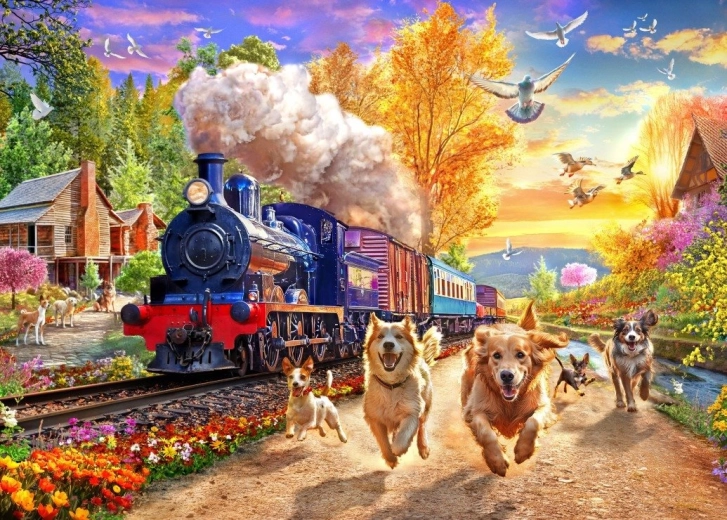 Puzzle BLUEBIRD Derrière le train 300 pièces