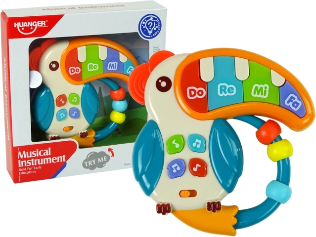 Petit piano musical Perroquet Sons Lumières Perles