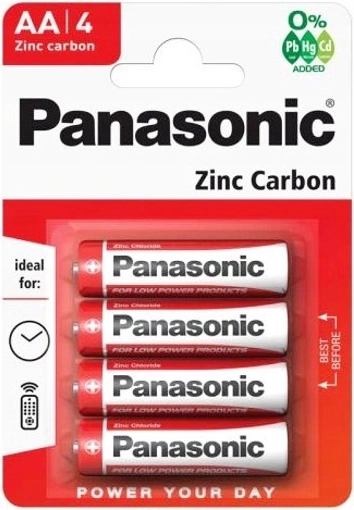 Lot de piles AA PANASONIC Red R6, 1,5 V, 4 pcs