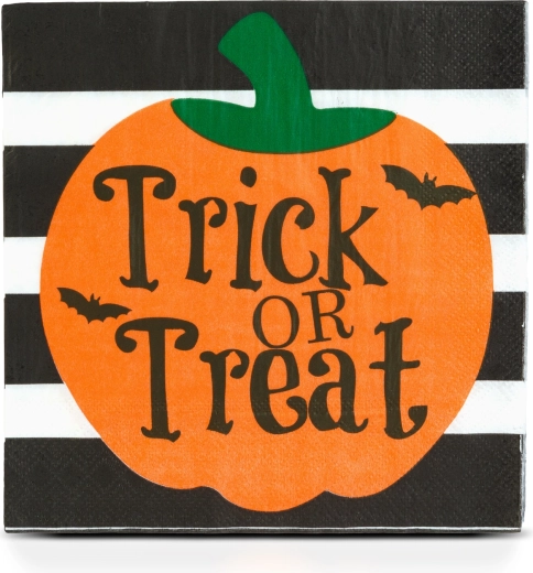 Serviettes en papier d’Halloween avec citrouille, 33 × 33 cm, 16 pièces