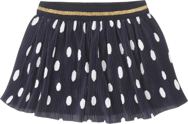 Jupe plissée fille à pois bleu marine DIRKJE (taille 98)