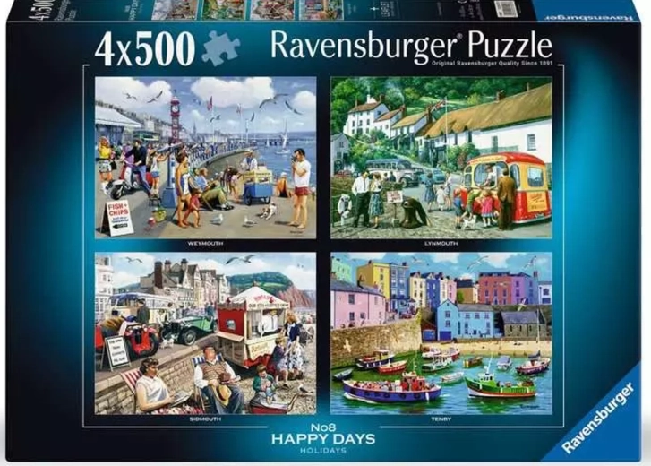 Puzzle Ravensburger Happy Days : Vacances 4×500 pièces