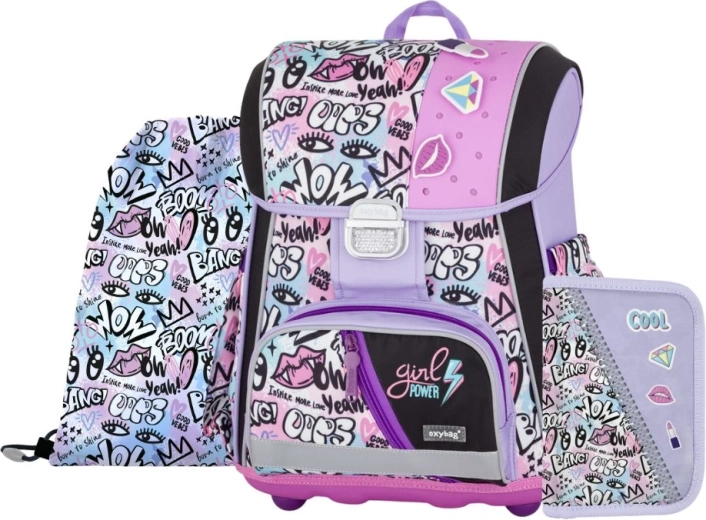 Set scolaire PREMIUM Funny Girl – cartable, trousse et sac