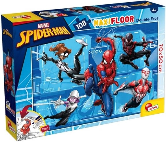 Lisciani Marvel maxi puzzle de sol Spider-Man 108 pièces recto-verso