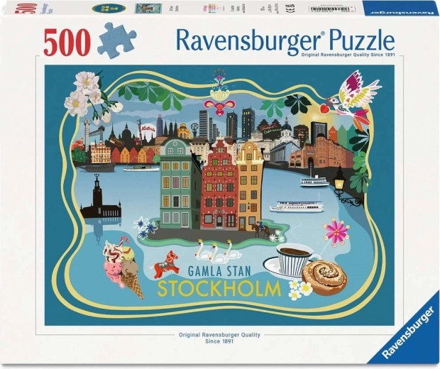 Puzzle Ravensburger Vieille ville de Stockholm 500 pièces