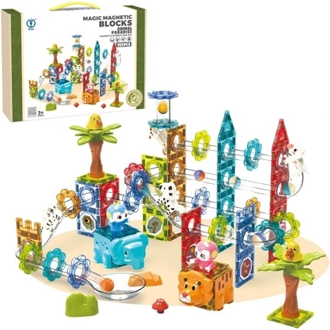 Jeu de construction magnétique avec circuit, 151 pièces