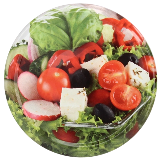 Couvercles pour bocaux à confiture 66 mm avec motif de légumes, 4 clips