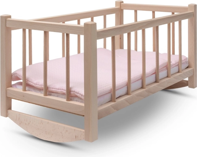 Berceau en bois pour poupées avec linge de lit Baby Mix