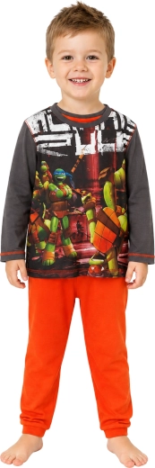 Pyjama pour garçon Tortues Ninja anthracite et orange