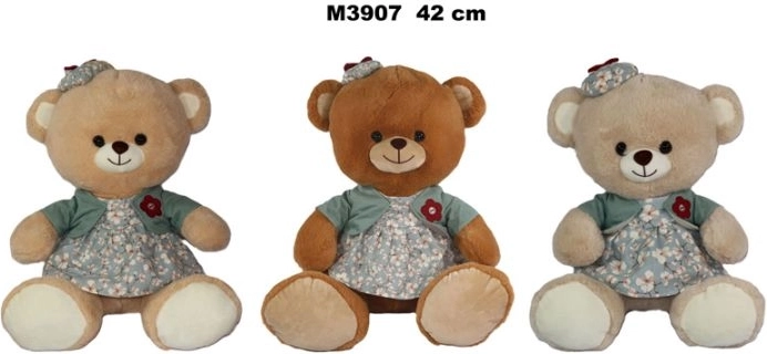 Ourson en peluche avec robe 42 cm - 1 pièce