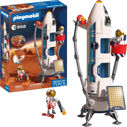 Playmobil ESA fusée de recherche vers Mars avec astronautes et accessoires, 71 pièces