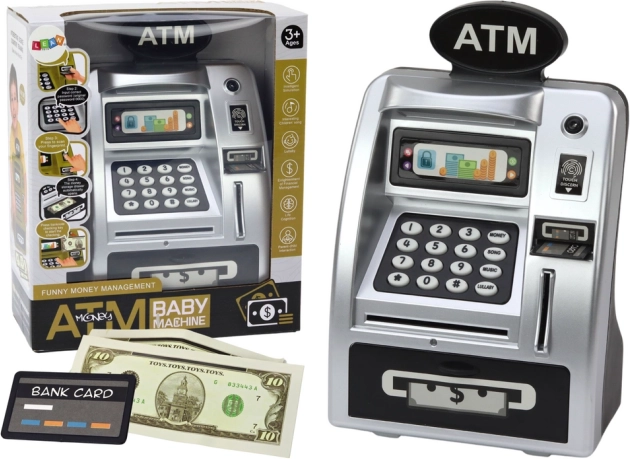 Distributeur automatique pour enfants pour l’épargne argenté-noir