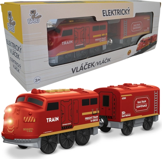 Petit train électrique Babu rouge – set de 2 pièces