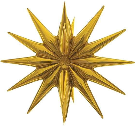 Ballon en aluminium Étoile 3D or 50 cm