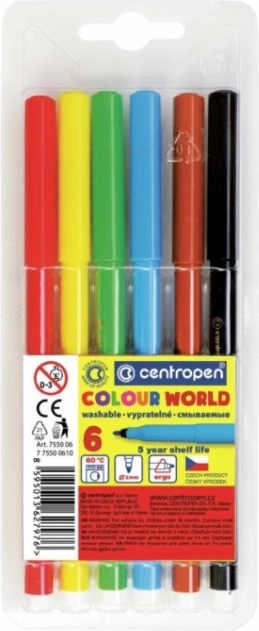 Centropen set de feutres 6 couleurs