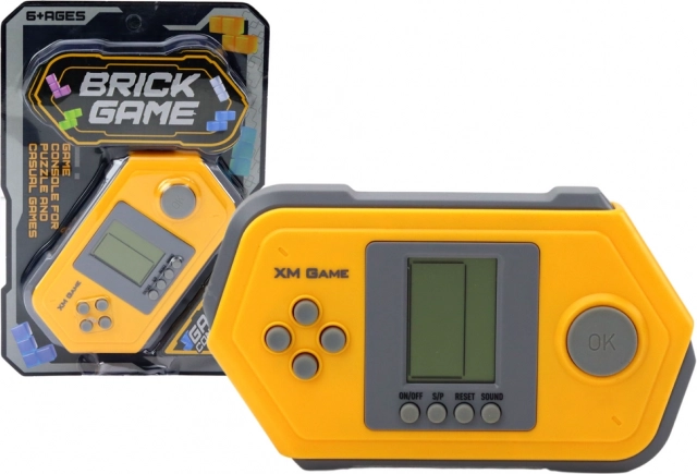 console de poche électronique Tetris Brick Game – gris‑jaune