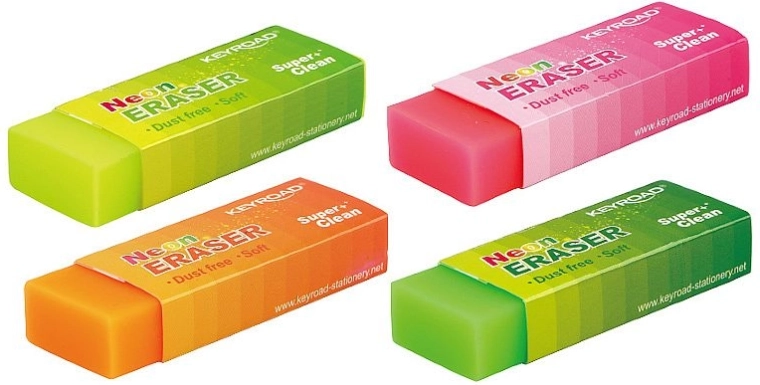 Gomme néon KEYROAD, souple sans miettes