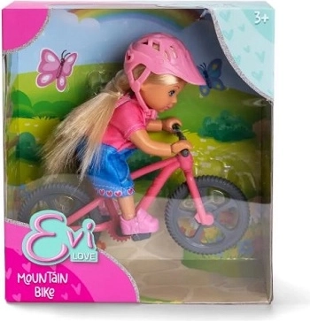 Poupée Evi Love sur vélo de montagne