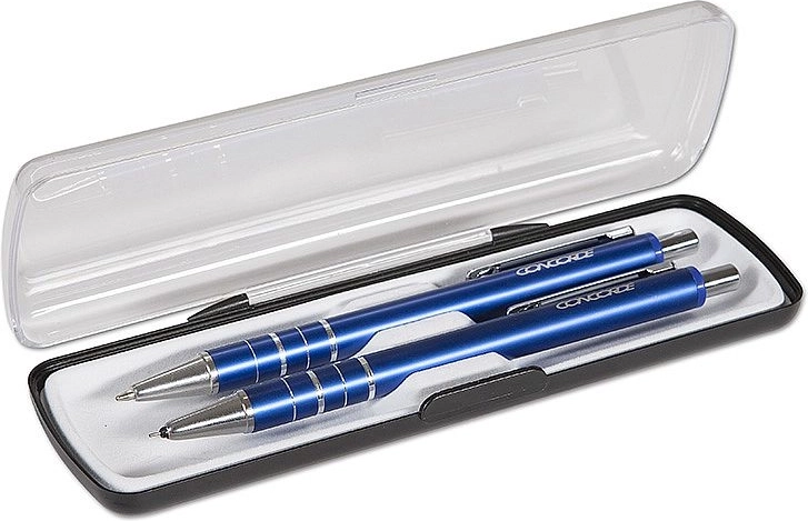 Coffret cadeau stylo-bille et porte‑mine CONCORDE Ring – bleu